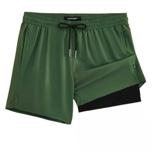 Image of maamgic Mens 5 Inch Stretch Swimming Shorts Compression Liner Swim Trunks Swimwear Bathing Suits Beach Wear Swim Suits