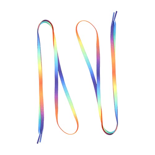 AKOOSY 1 Par Färgade Skosnören Elastiska Skosnören Sneakersnören Skoband Skotillbehör Regnbågsfärgade Färgglada Gradient Färgglada Platta Töjbara