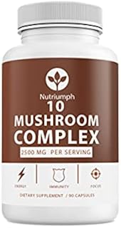 Nutriumph Mushroom Supplement 2500mg - 90 Capsules - 10 Mushroom Master Blend - Lions Mane Reishi Cordyceps Chaga Maitake, Shitake Turkey Tail Mushrooms Supplements Mushroom Complex Capsules