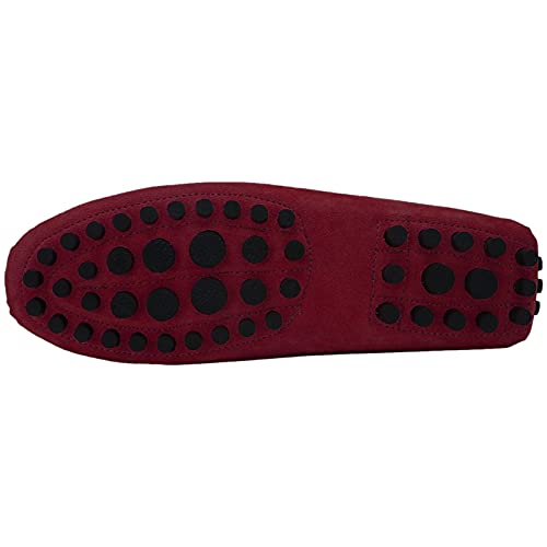 Image of ANUFER Men's Suede Leather Penny Loafers Comfort Driving Shoes Moccasin Slippers