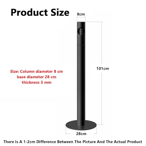 Cendrier sur pied d'extérieur de 28 cm colonne verticale noire