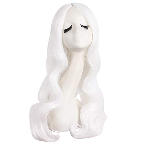 Mapofbeauty 28 Pulgadas/70cm Centímetros Tallado En El Hermoso Flequillo Largo Del Mar de Liu Peluca Cosplay (Blanco) Cover
