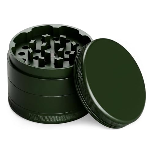 TRIVANA CERA | 4-teiliger Keramik Grinder (Nano-Beschichtung) | 63mm | Antihaft Kräutermühle/Crusher | Leichtgängige Rotation | Magnetverschluss (Dunkelgrün)
