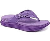 KuaiLu Infradito Donna Con Comodo Supporto Arco Sandali Da Camminare Cuoio Atletico Spessore Cuscino Recupero Flip Flops Slip On Interno All