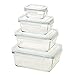 Price comparison product image Homiu Glass Containers Food Storage Set with Lids 120, 485, 970 and 1,730 Millilitres Oven Dishwasher Microwave Freezer Safe Airtight Impact Resistant (8Pcs Glass Container Set)