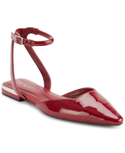 Image of DKNY Women's Cacia Pointed Toe Ballet Flat with Ankle Strap