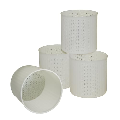 North Mountain Supply Plastic Cheese Making Molds - 6in. by 6in. - Made in Italy - Pack of 4