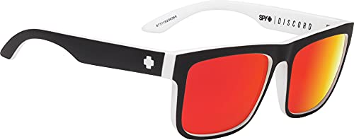 Spy Optic Discord, Square Sunglasses, Color And Contrast Enhancing Lenses, Whitewall - Hd Plus Gray Green With Red Spectra Mirror Lenses #TOP2