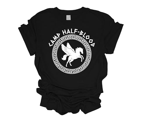 Camp Half Blood Shirt, Camp Half Blood T-Shirts for Men and Women, Youth, Greek Mythology Shirt (Black, Youth M)
