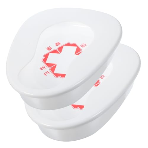 Healvian 2 Pz padella usa e getta padelle da letto per le donne padella per frattura padella femminile padella per uomo padella per letto di pp orinatoio Vasino viaggiare bianca