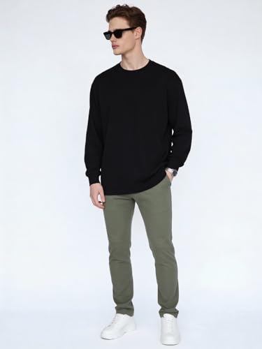 Image of Urbano Fashion Men's Straight Fit Mid Rise Cotton Casual Chinos Trousers Stretch
