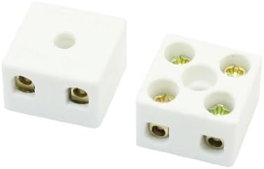 Water & Wood 10A Insulation Connector Porcelain Ceramic Terminal Block 2W5H 2Pcs