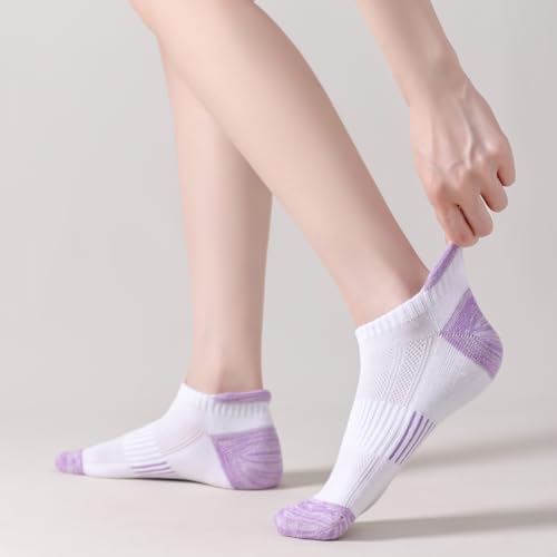 Ankle Socks Women Cushioned Athletic Low Cut Socks Thick Cotton Running Sock Non Slip No Show Sock 6 Pairs2