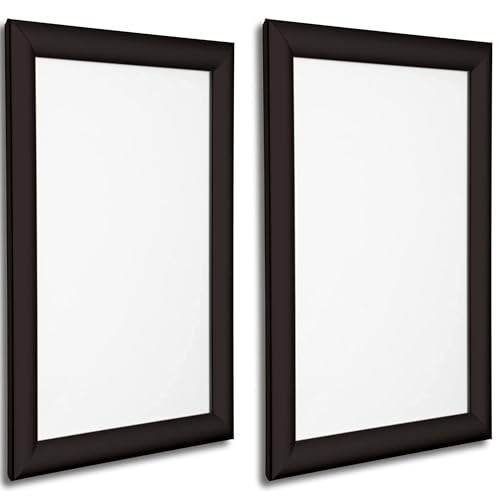 Cadre à pression noir A4 en aluminium (Lot de 2) d'affichage rapide