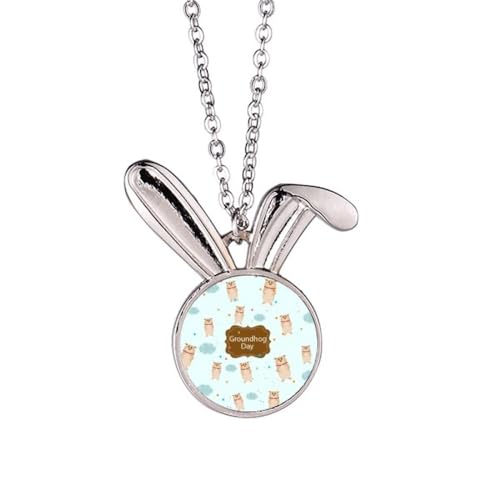 Collier avec pendentif lapin marmotte chaîne femme bijoux animaux Amérique