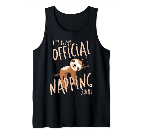 This Is My Official Napping Shirt Funny Sloth Sleeping Tank Top