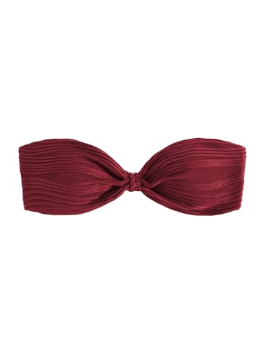 Bikini top blanc bustier antidérapant dos nu et sans manches pour l'été