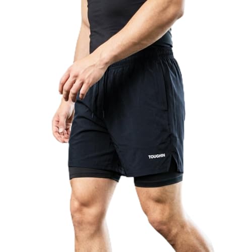 Image of Double Layer Running Shorts for Men | 2-in-1 Gym Shorts with Inner Tights | Lightweight, Stretchable & Sweat-Wicking