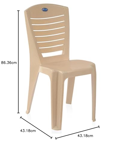 Image of Nilkamal Plastic Chair for Living Room | 3 Year Warranty | for Home, Living Room, Outdoor | Marble Beige Colour | CHR4025