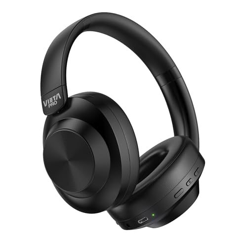 Vieta Pro Cascos Cancelación de Ruido con micrófono. Auriculares Diadema Bluetooth con batería de hasta 50h, Gaming Mode, Dual Pairing, Estéreo. Cascos Plegables con Carga USBC. Headphones Way 5