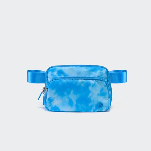 Image of Pander Nylon Crossbody Belt Bag with Excess Strap Keepers, 6-Pocket Adjustable Sling Fanny Pack for Travel and Everyday Carry, Cloud Blue