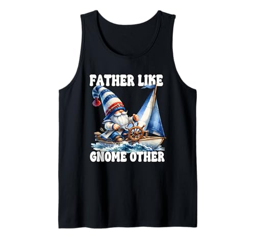 Hombre Sailor Boat Captain Gnome Sailing Dad Gnome For Fathers Day Camiseta sin Mangas