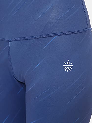Image of CULT High Waist Running Tights with Side Pocket | Geometric Print | Breathable | Moisture-Wicking | Curved Hem