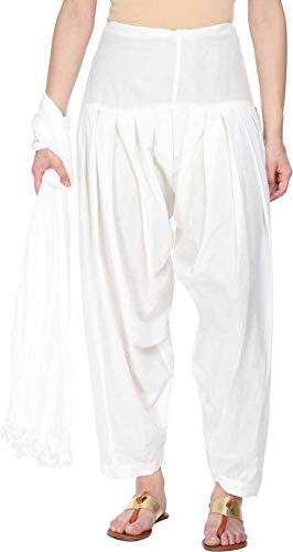 b9 store Women's Cotton Solid Patiala With Dupatta Combo Set (Free Size)-picture-36
