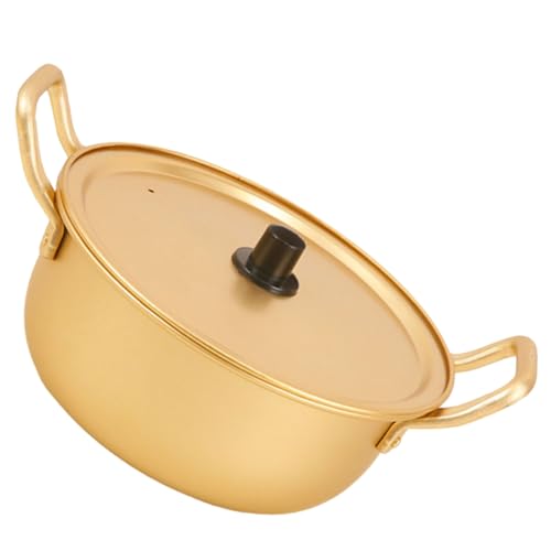 UPKOCH Olla de Ramen de Aluminio con Tapa y Asas Doble Calentador de Preparar Fideos Instantáneos y Salsas Campamentos