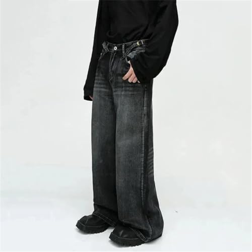 Men's Jeans High Street Straight Tube Loose Wide Leg Denim Pant Retro Streetwear2