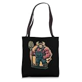 Strong Bull Farmer With Pitchfork Tote Bag