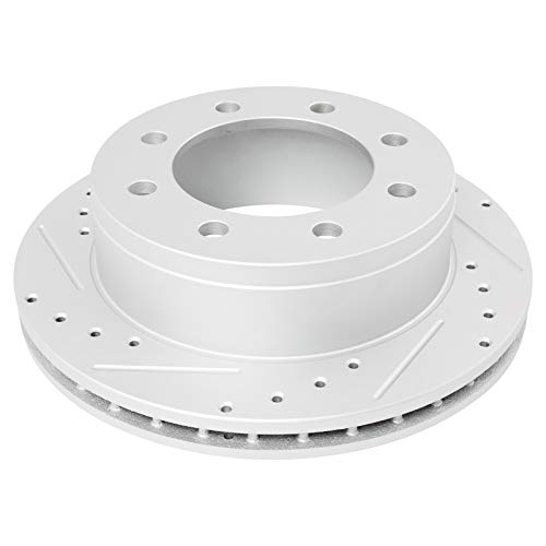 Image of TRQ Performance Rear Brake Pad and Rotor Set Semi Metallic G Coated Rotors Compatible with 2006-2016 Chevrolet Express 2500 2003-2016 Express 3500 GMC Savana 2500 Savana 3500