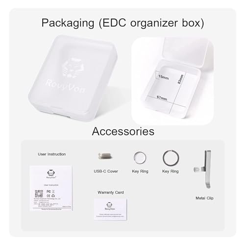 RovyVon A1 Gen 4 Rechargeable EDC Flashlight 650 Lumens Super Bright Outdoor Mini Keychain Flashlights for Everyday Carry, Camping (Black)