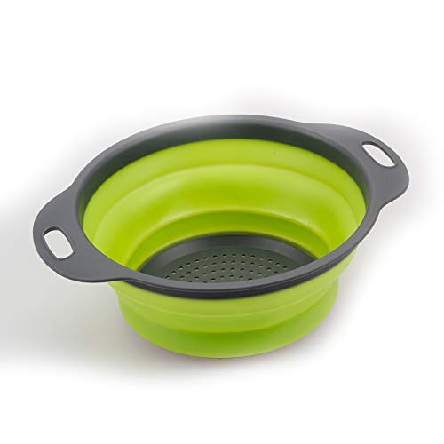Luxafare Collapsible Food Grade Silicone Folding Bucket Drainer Strainer to Rinse Fruits Vegetables, etc(Single Piece)