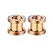 Homxi 2er Tunnel Ohrringe 2mm,Edelstahl Ohr Plugs Ohr Plug Herren 12G Hoop Rosegold mit Zirkonia Plugs Ohr Set Rosegold