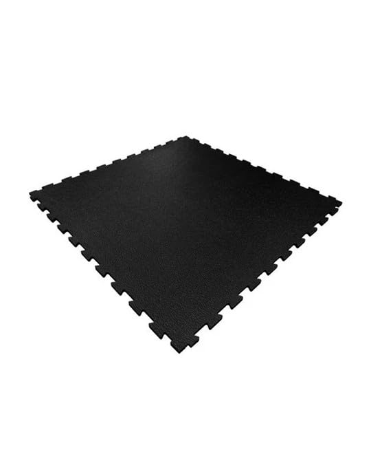 Leader Sport TA Interlocking Rubber Tile, 100 cm x 50 cm x 16 mm Size, Black