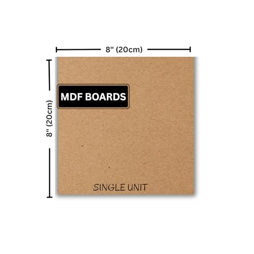 Image of ArtzFolio MDF Board 2.1mm Thick Cutout Sheets for DIY Art Craft Project | Unfinished Sides Engineered Wood Blanks for Paintings, Laser, Engraving | 8x8 inch (20x20 cms) | Single Piece