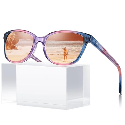 CARFIA Designer Acetate Polarized Sunglasses — Multicolor Frames