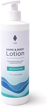 Lee Beauty Professional Mint Eucalyptus Shea Butter Body Lotion with Coconut Oil, 16oz