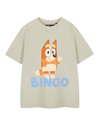 Bluey Cartoon Kids T-Shirt Crew Neck Short Sleeve Graphic Tee | Plain Classic Casual Wear Top Children's Character Apparel