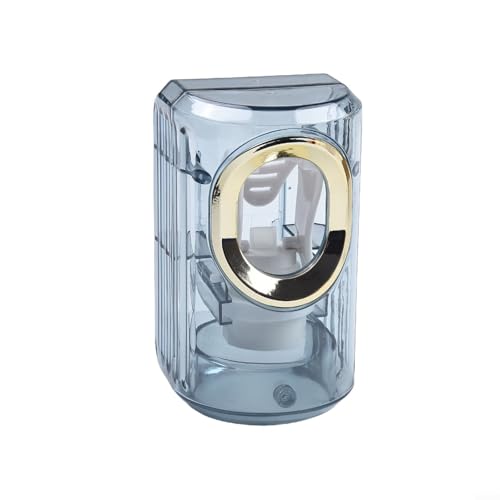 Gdfnmogo Distributeur de dentifrice mural automatique, design en plastique translucide, sans gaspillage, pour salle de bain (bleu)