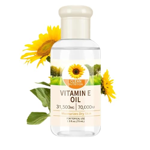 Vitamin E Oil for Face & Body Hydrating Oil for Dry Skin Scars & Stretch Marks Essential Skin Care for Women - 75ml