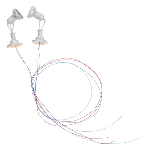 HOMSFOU 2pcs Train Model Decorations Miniature Railway Lights DIY Accessories Model Lamps