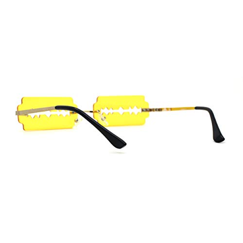 Image of SA106 Razor Blade Shape Funky Hipster Rimless Sunglasses