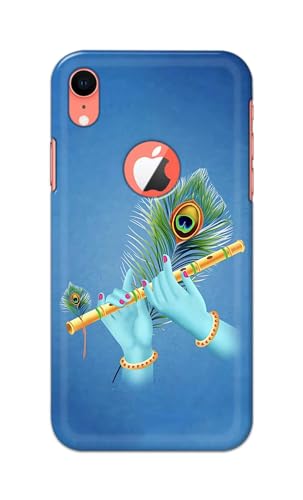 Image of PRINTFIDAA Printed Hard Back Cover Case for Apple iPhone XR Logo View Back Cover (Flute in Krishna Hands) -112