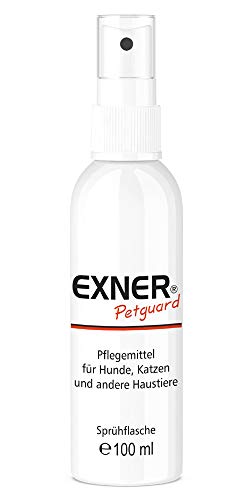 Exner Petguard Fellpflege für Hunde, Katzen & andere Haustiere - Mittel bei Juckreiz, Haarausfall, Entzündung, Parasiten, Räude, Milben & Pilzbefall - biologisch & natürlich - 100 ml Sprühflasche