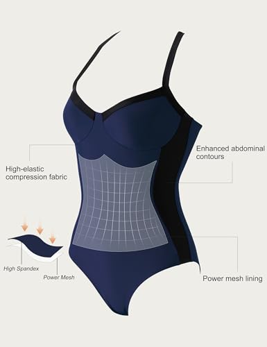 Image of SUUKSESS Womens Tummy Control One Piece Swimsuit Sexy Crisscross Back Bathing Suit