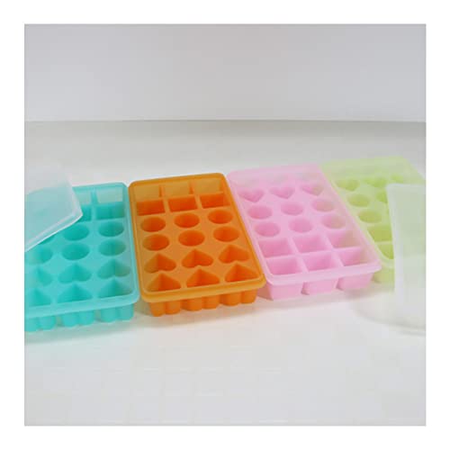 Bandejas de hielo de silicona con tapa, 18 cubos miniatura 7