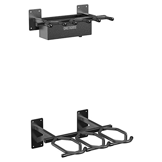 OneTigris Rack - Stainless Steel Wall Mount Rack Indoor Storage Racks with Extra Storage Box for Wall-3 Slots Holds up to 80 Lbs