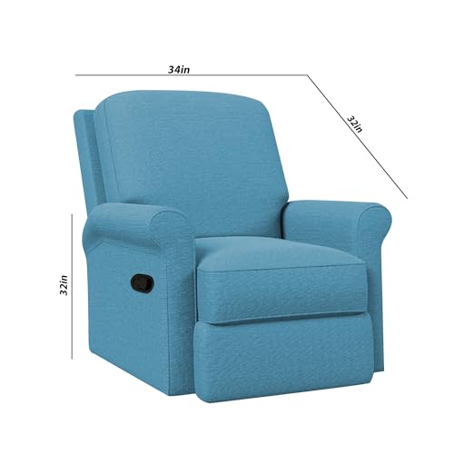 Image of CASALIVING Mersin Comfy Fabric Single Seater Recliner Chair, Recliner Sofa for Relaxing, Recliner Chair for Home Relax (Turquise) | Premium Fabric Sofa